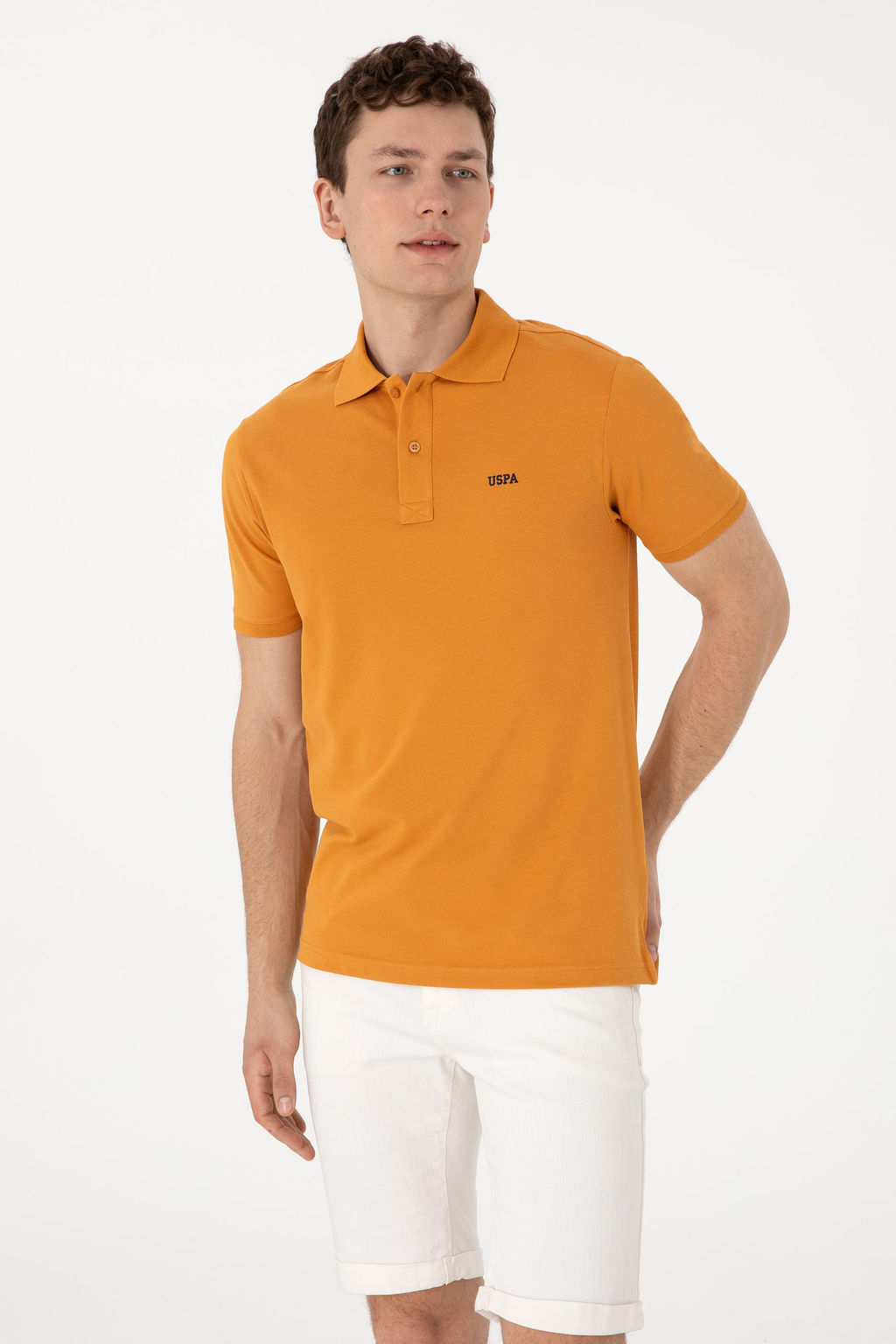 Erkek Regular Fit Polo Yaka Hardal Basic Ti__rt Sepette S_rpriz _ndirim - U.s. polo assn фото 3