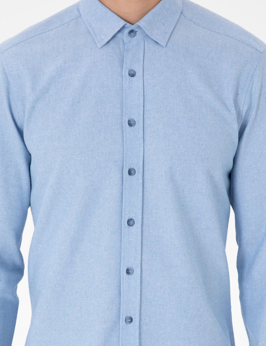 A__k Mavi Slim Fit Uzun Kollu G_mlek - Pierre cardin фото 6