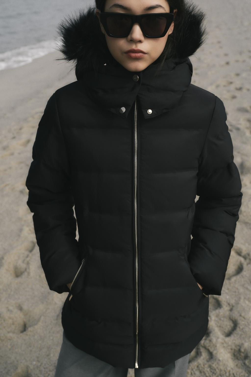 SEMI-LONG HOODED PUFFER JACKET - Zara фото 2