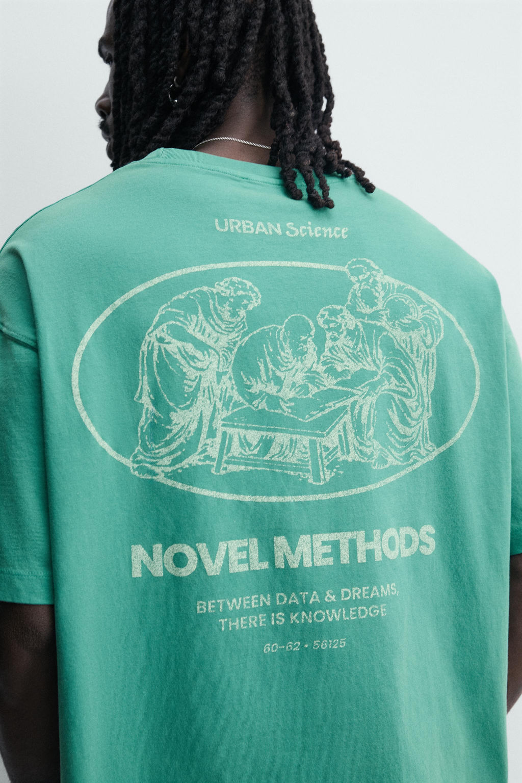CAMISETA RELAXED FIT ESTAMPADOS LAVADOS / Verde claro