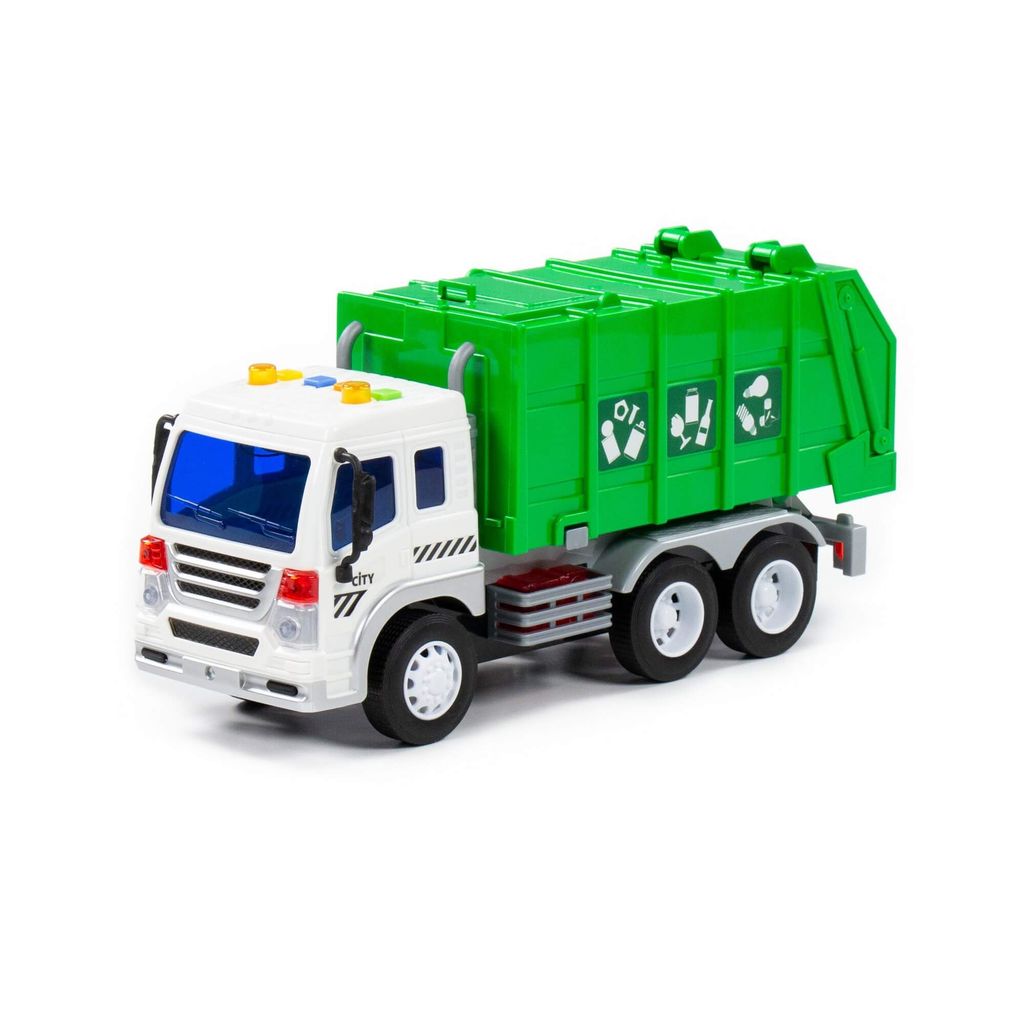 Сити, автомобиль коммунальный инерционный (со светом и звуком) (зелёный) (в коробке) - Полесье фото 2