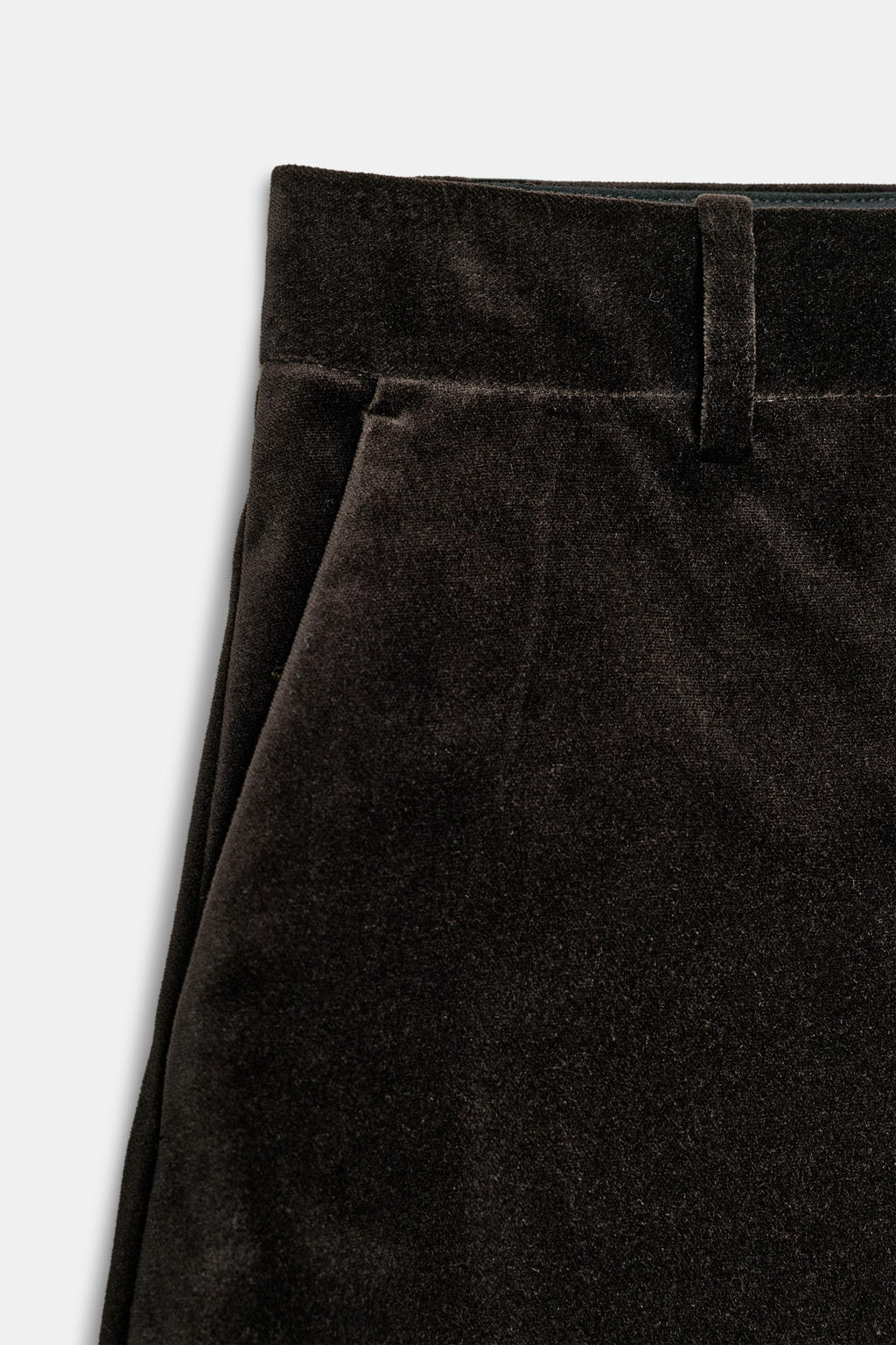ZW COLLECTION VELVET CARROT FIT TROUSERS - Zara фото 4