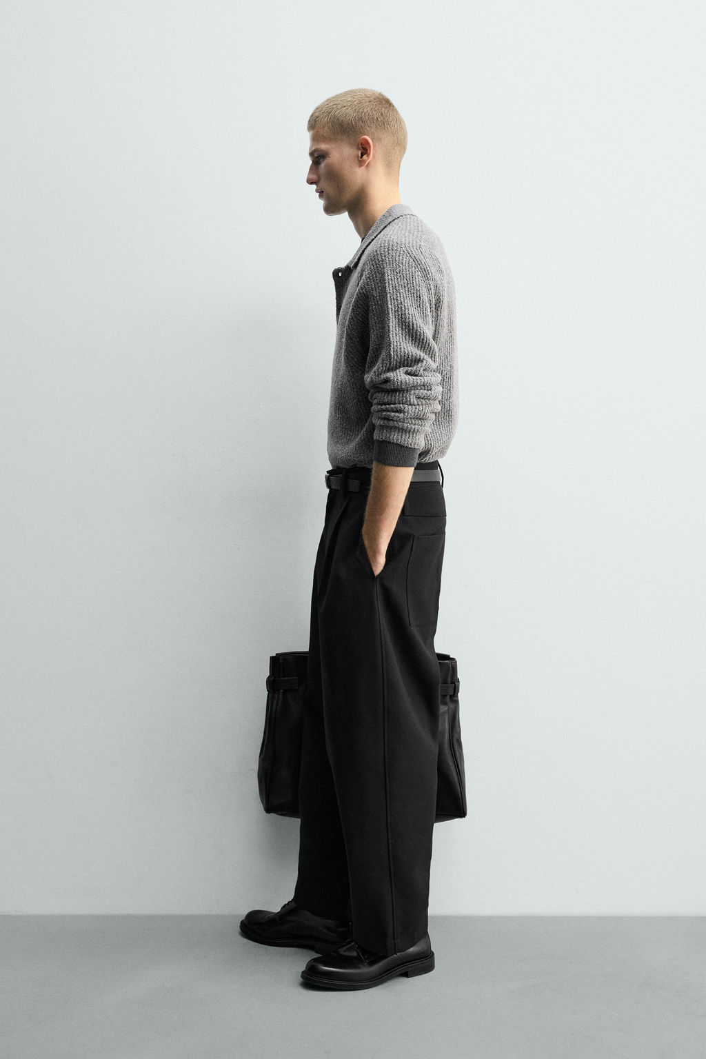 BOUCL_ TEXTURED KNIT POLO SHIRT - Zara фото 4