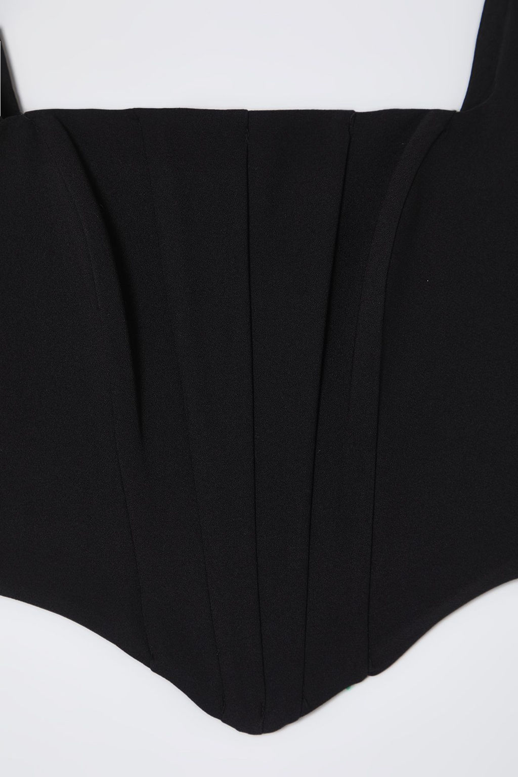 Siyah Ask?l? Korse Crop Dokuma Bluz TWOSS23BZ00938