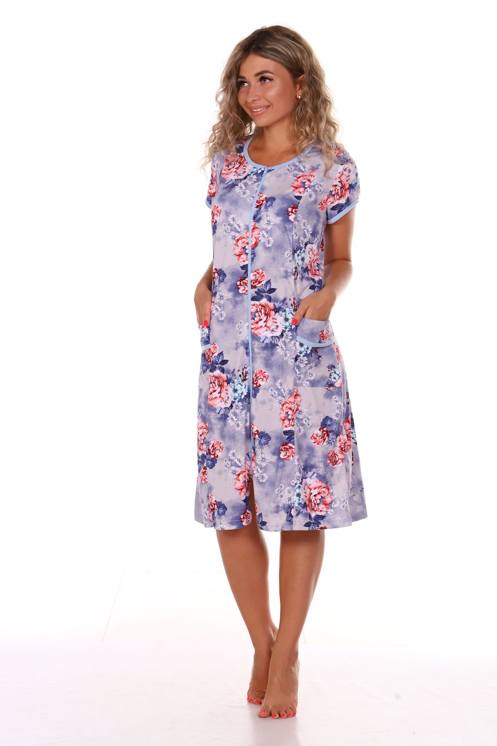 Х27 Халат женский Вера(серо-голубой) - Иванушка-трикотаж фото 4