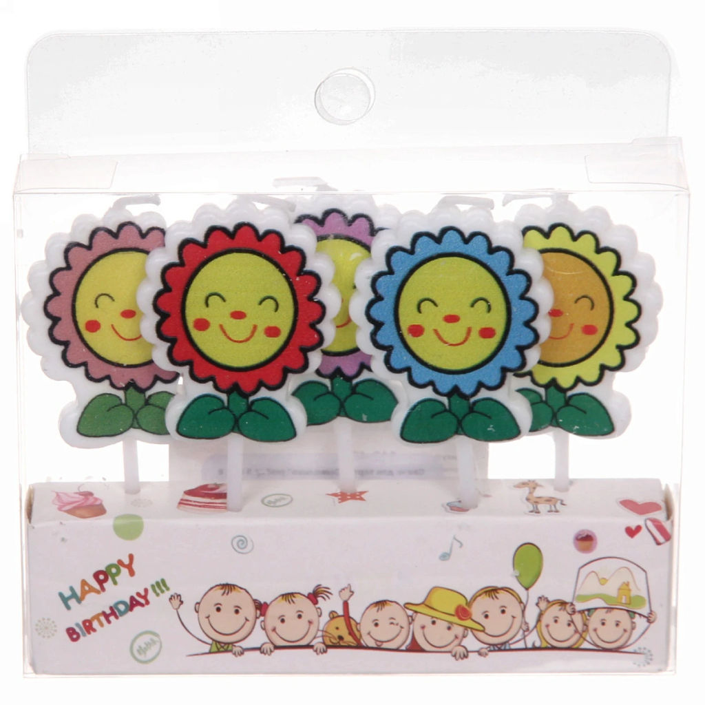 Цена за 12 шт. Свечи для торта "Солнышко" (набор 5 шт) 8 см