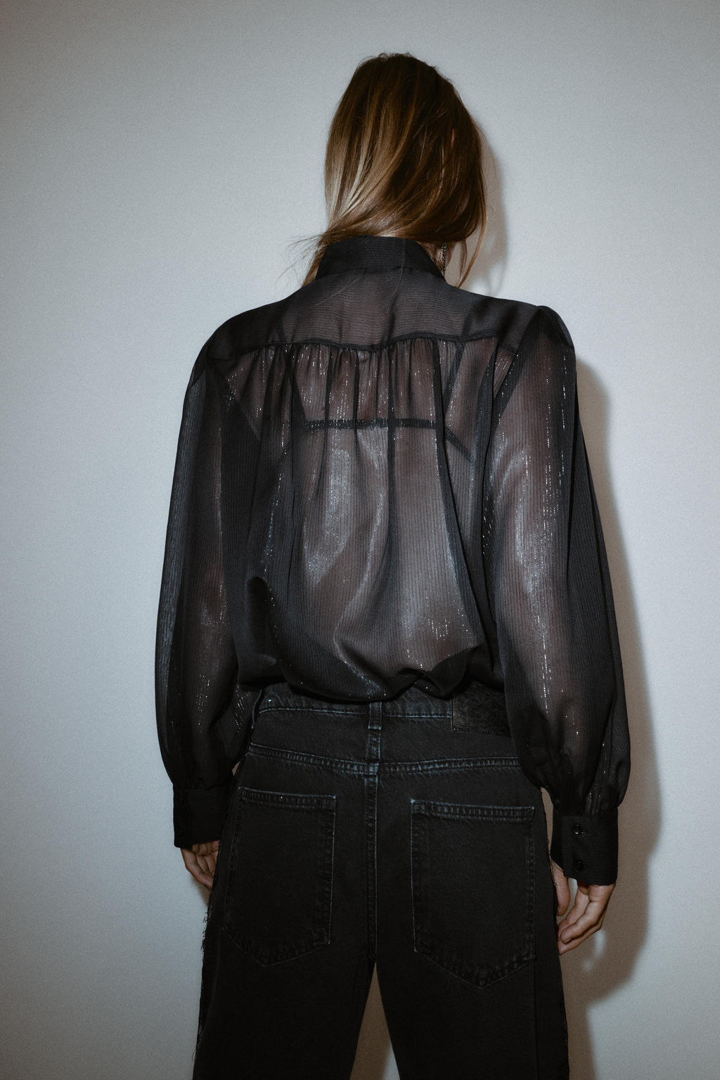 SEMI-SHEER SHIRT WITH RUFFLES AND BEADS - Zara фото 4