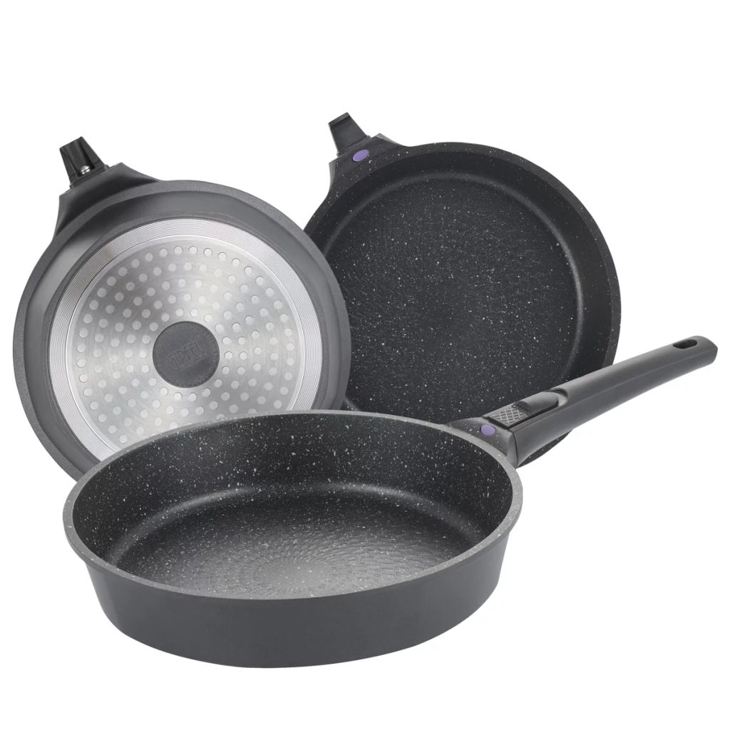 1480 GIPFEL Набор сковород PROOFET 20х5/24х5/28х6см литой алюминий, Whitford Xylan Plus, съемн.ручка