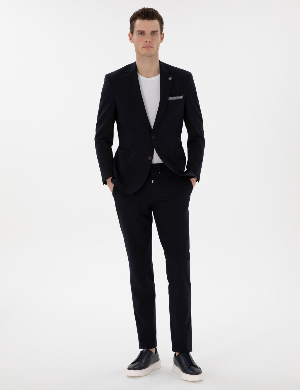 Lacivert Ex. Slim Fit Tak_m Elbise