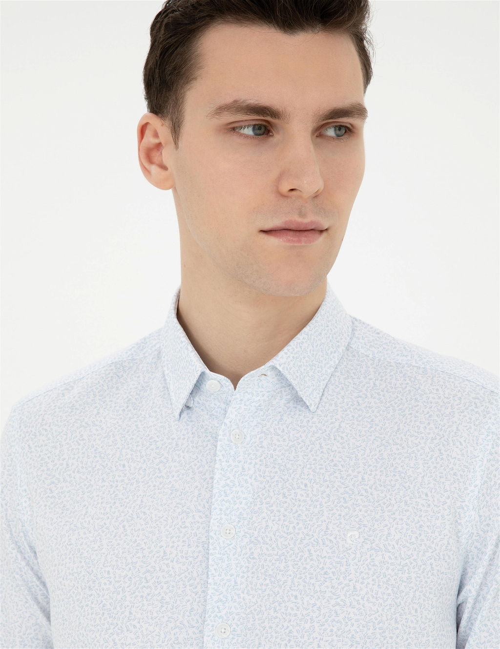 A__k Mavi Slim Fit Uzun Kollu G_mlek - Pierre cardin фото 2