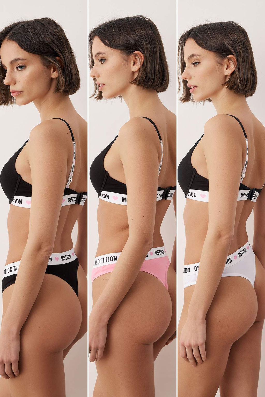 Siyah-Beyaz-Cok Renkli 3lu Suprem Tanga Lastikli Slogan Tanga Kulot THMAW26KU00020 - Trendyolmilla фото 5