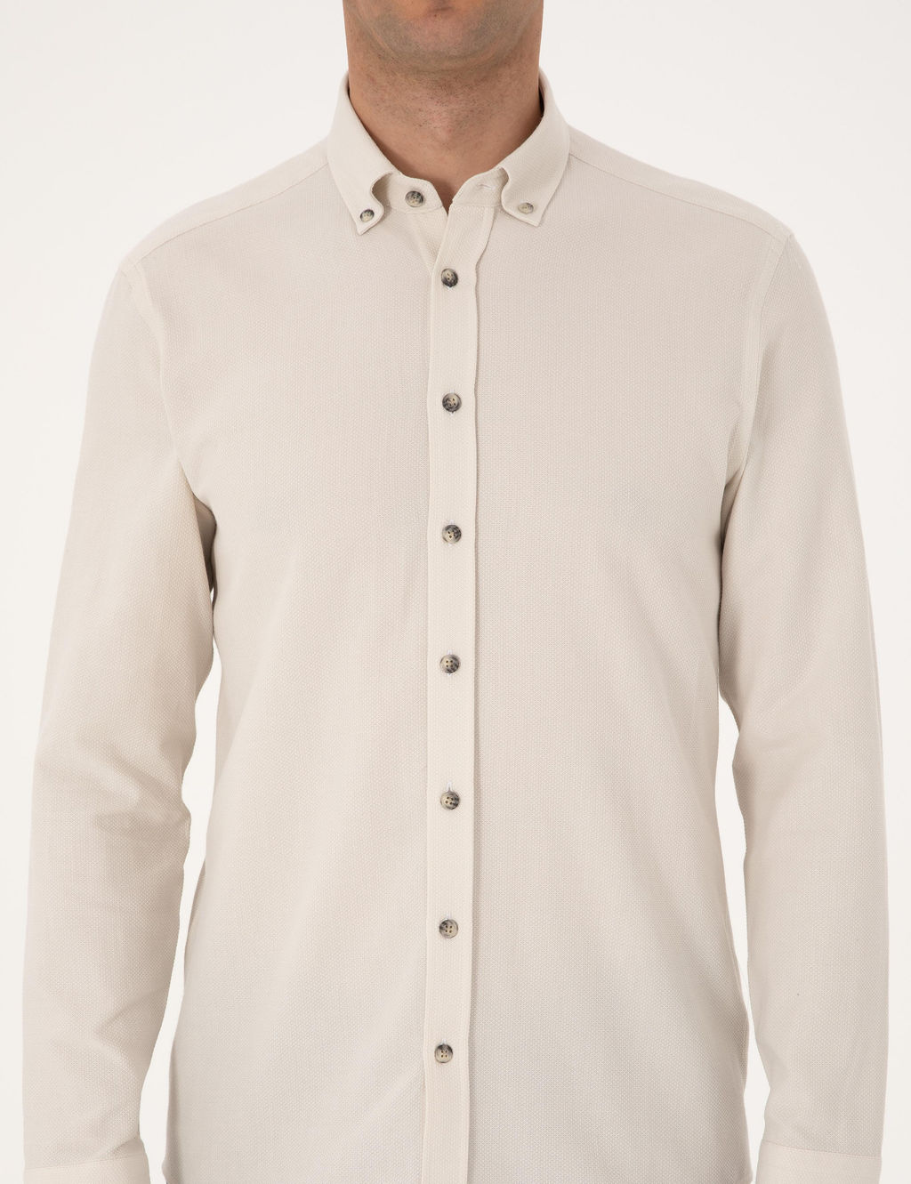 Bej Slim Fit Uzun Kollu G_mlek - Pierre cardin фото 6