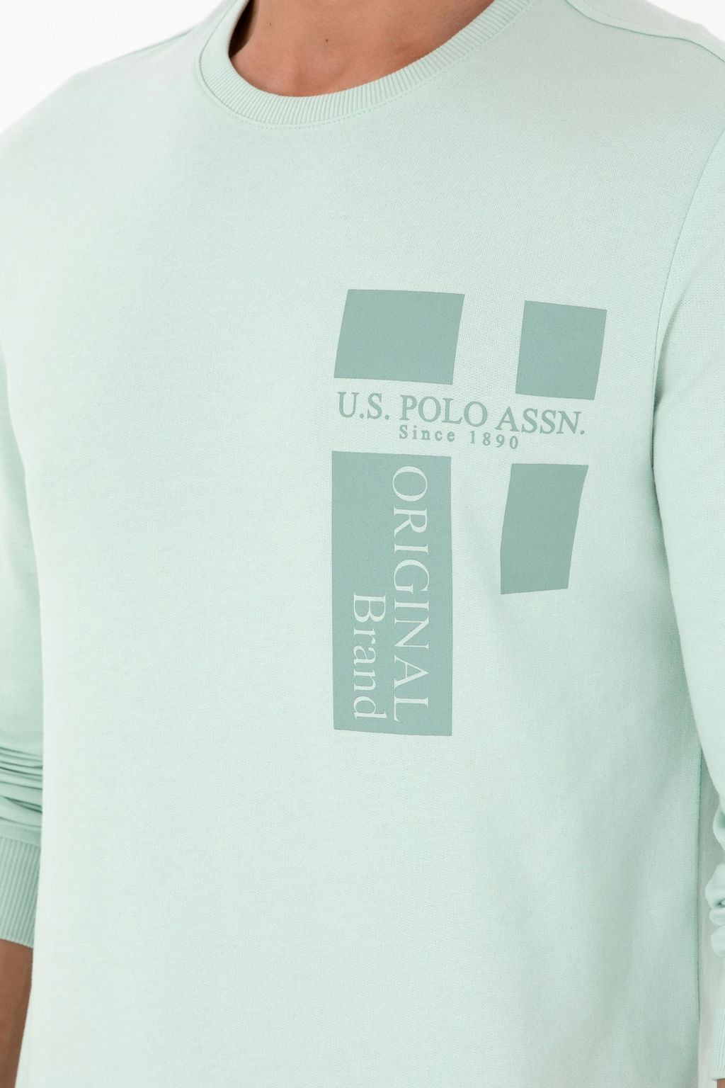Свитшот мужской U.S. Polo Assn водно-зеленый  фото 7