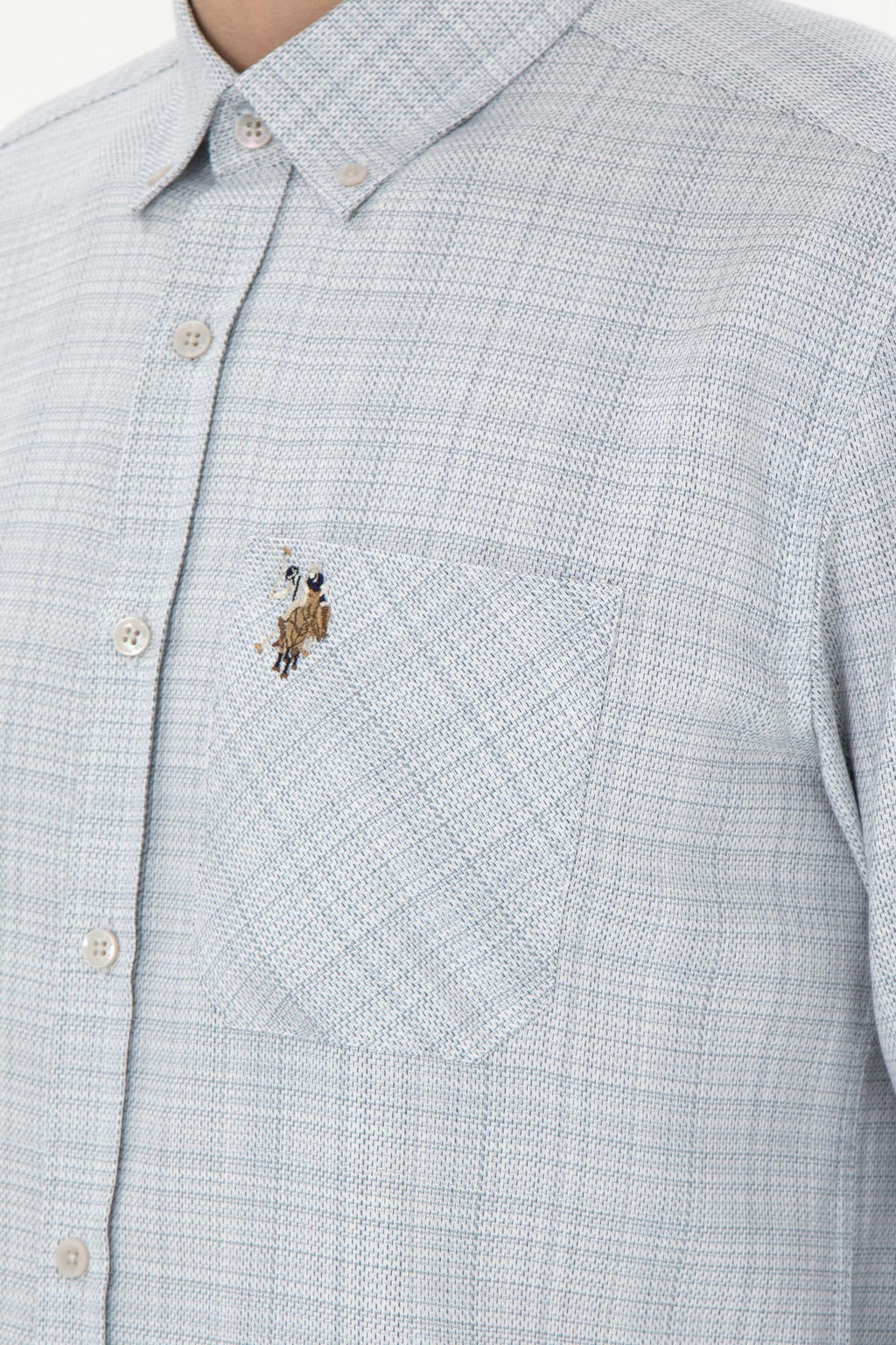 Мужская рубашка с длинным рукавом Stone Неожиданная скидка в корзине - U.s. polo assn фото 7