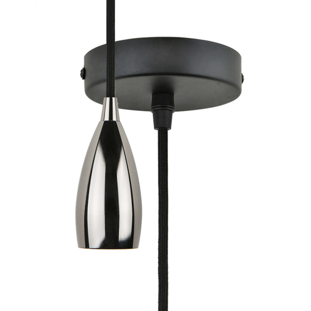 DLC-T-S32/E27 TS/1M/BL PEARL BLACK Патрон декоративный, серия Techno, с проводом (1м) и креплением. Материал алюминий. Цвет черный жемчуг. ТМ Uniel.