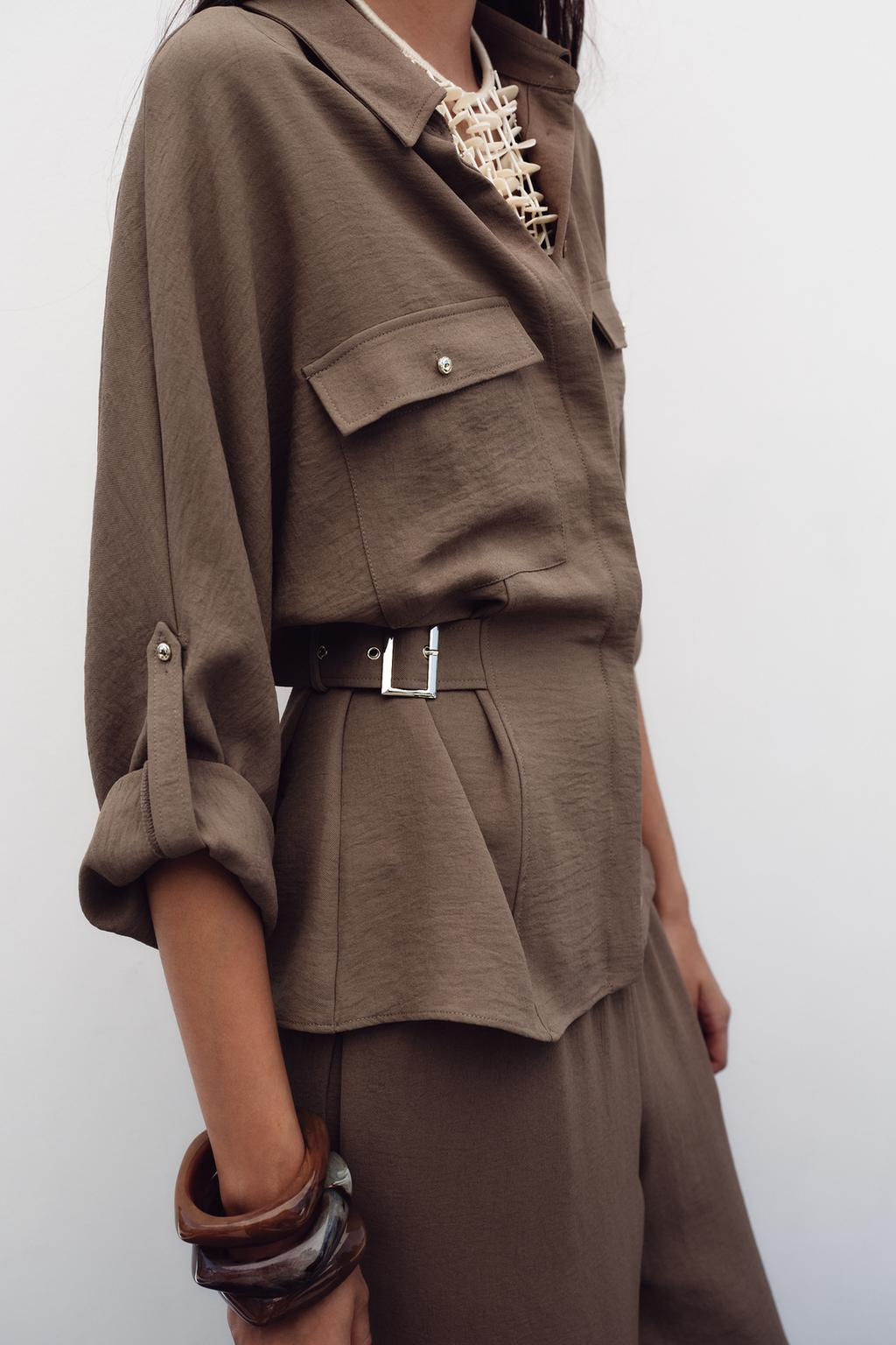 SAFARI SHIRT WITH SIDE BUCKLES - Zara фото 5