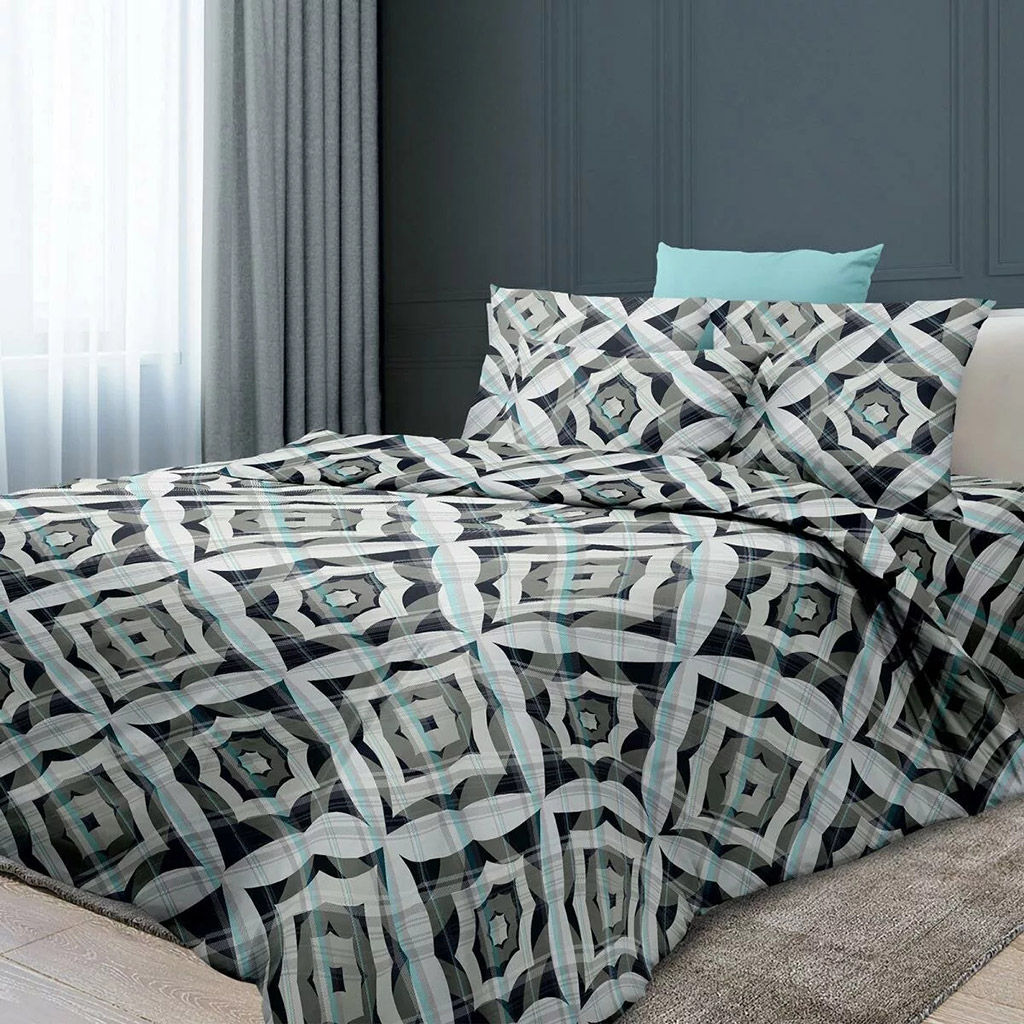 Постельное белье, комплект Евро Макси "Гудвин", 4 предмета: пододеяльник на пуговицах 240х215см, простыня классическая 220х240см, 2 наволочки 70х70см с клапаном-запахом, перкаль "Премиум" 110г/м2, хлопок 100%, упаковка "классическая" ПВХ 34,5х41см, "