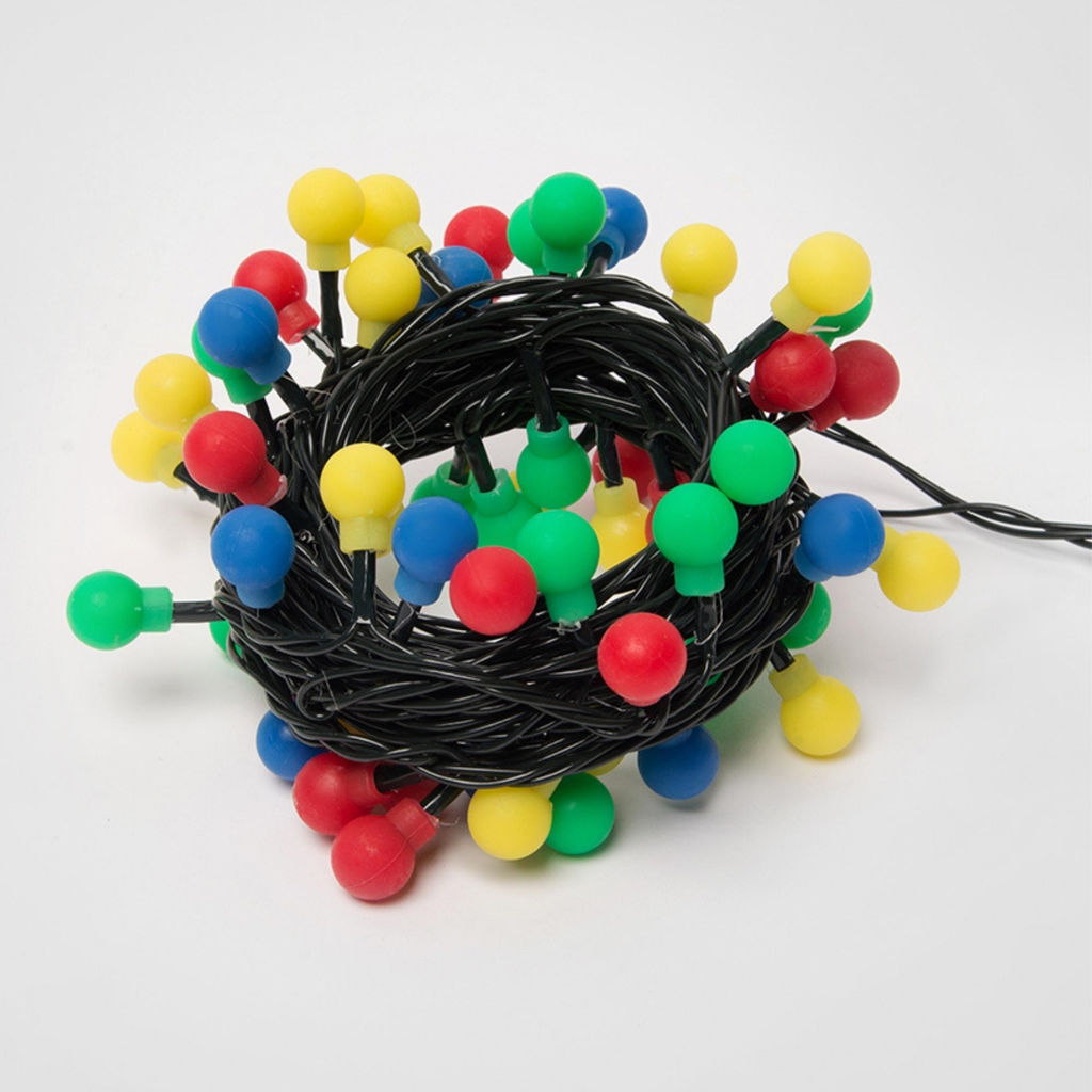 ULD-S0540-060/DGA MULTI IP20 COLORBALLS Гирлянда светодиодная с контроллером Разноцветные шарики, 60 светодиодов, 5,4 м, разноцветная, IP20, провод зеленый - Volpe фото 4