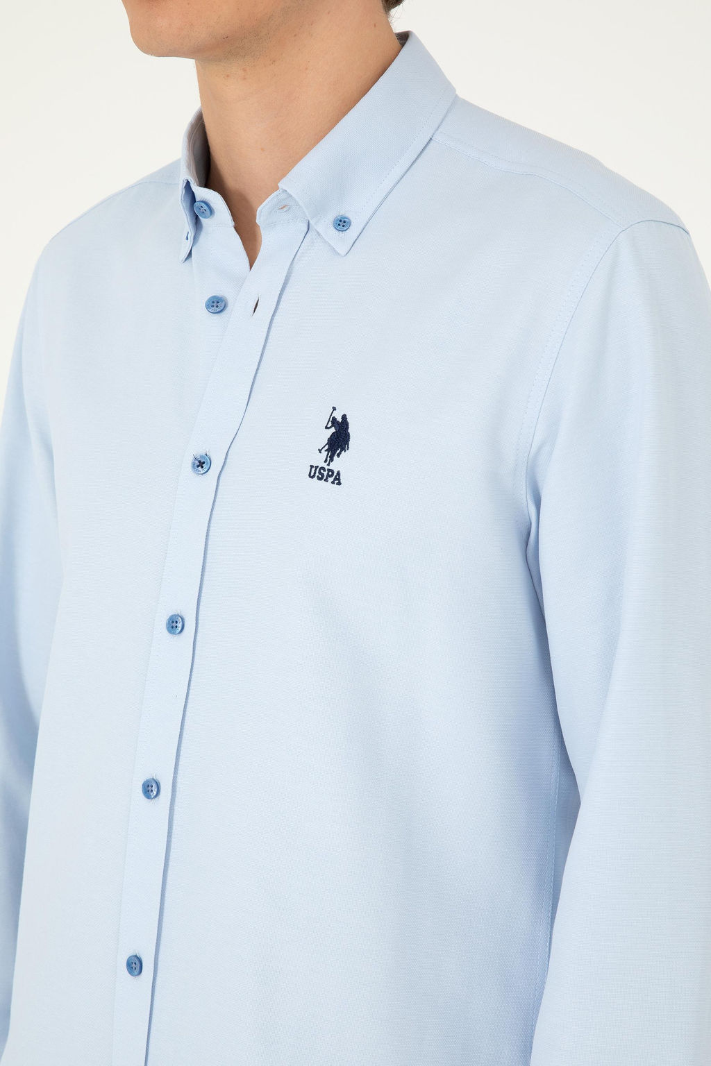 Мужская темно-синяя базовая рубашка с длинным рукавом Неожиданная скидка в корзине - U.s. polo assn фото 7