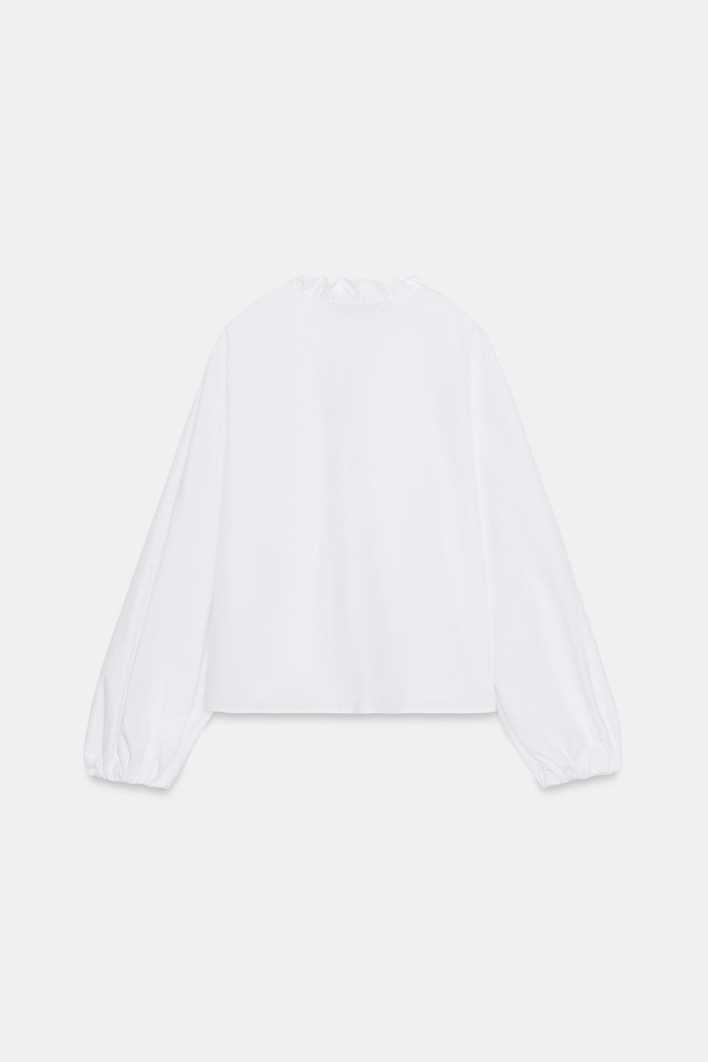 RUFFLED POPLIN BLOUSE - Zara фото 13