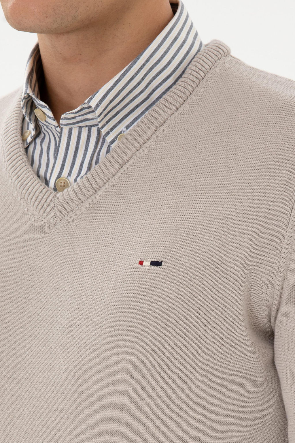 Erkek Slim Fit V Yaka Ta_ Basic Kazak - U.s. polo assn фото 7