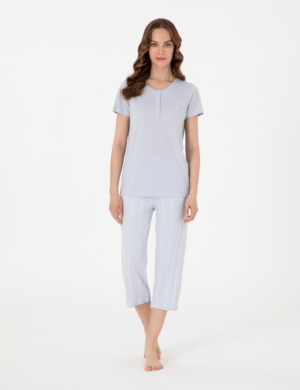 Mavi K_sakollu Kapri Pijama Tak_m_