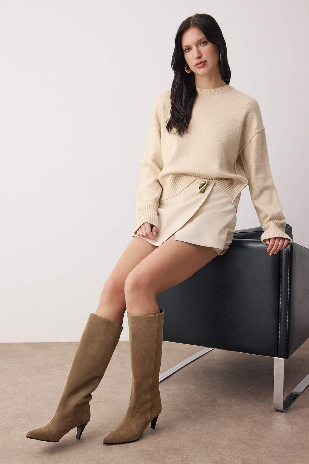 Camel Kad?n Hakiki Deri Premium Kad?n 7 cm Topuklu Cizme TAKAW26CZ00030