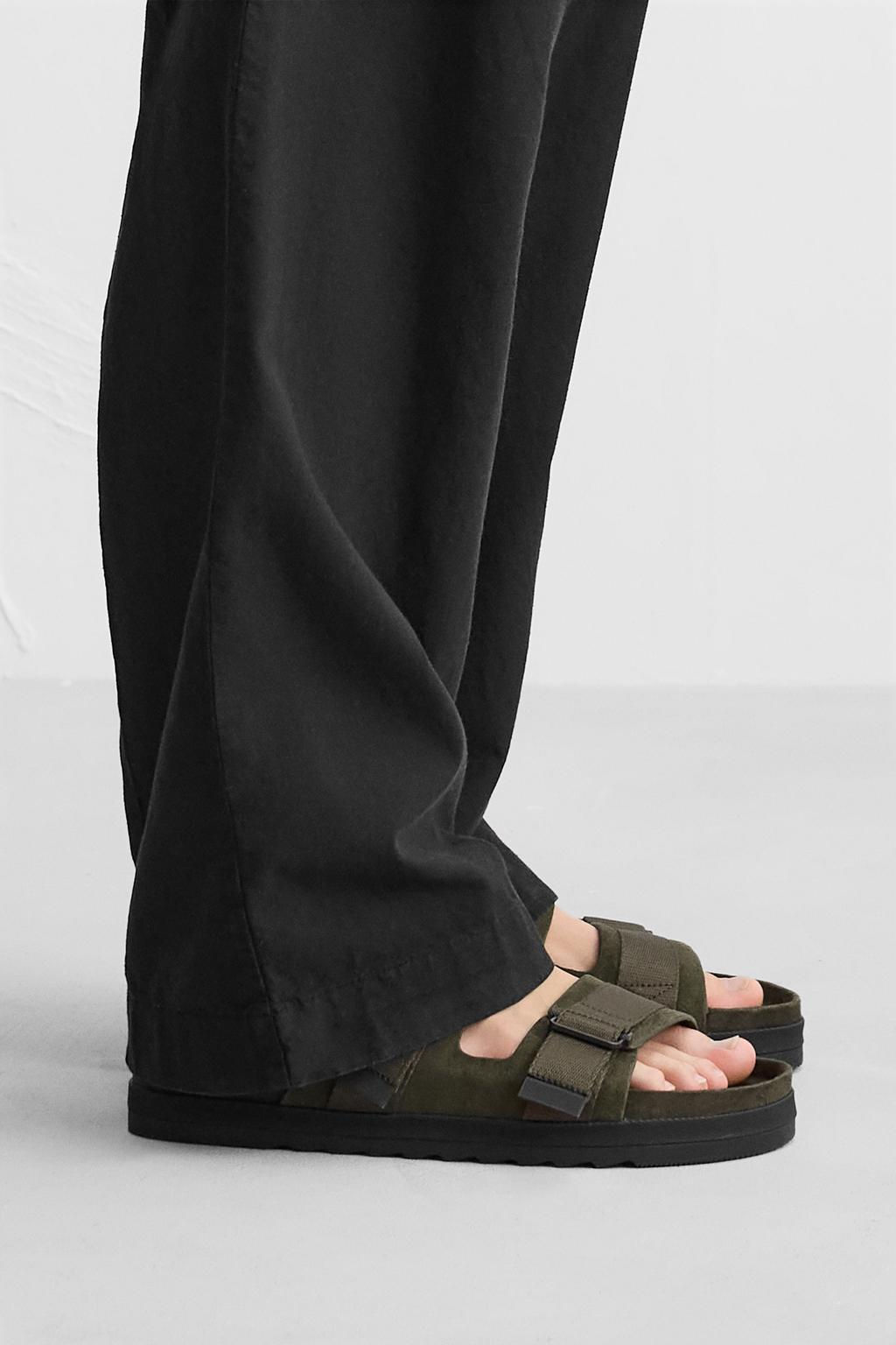 DOUBLE STRAP LEATHER SANDALS - Zara фото 10