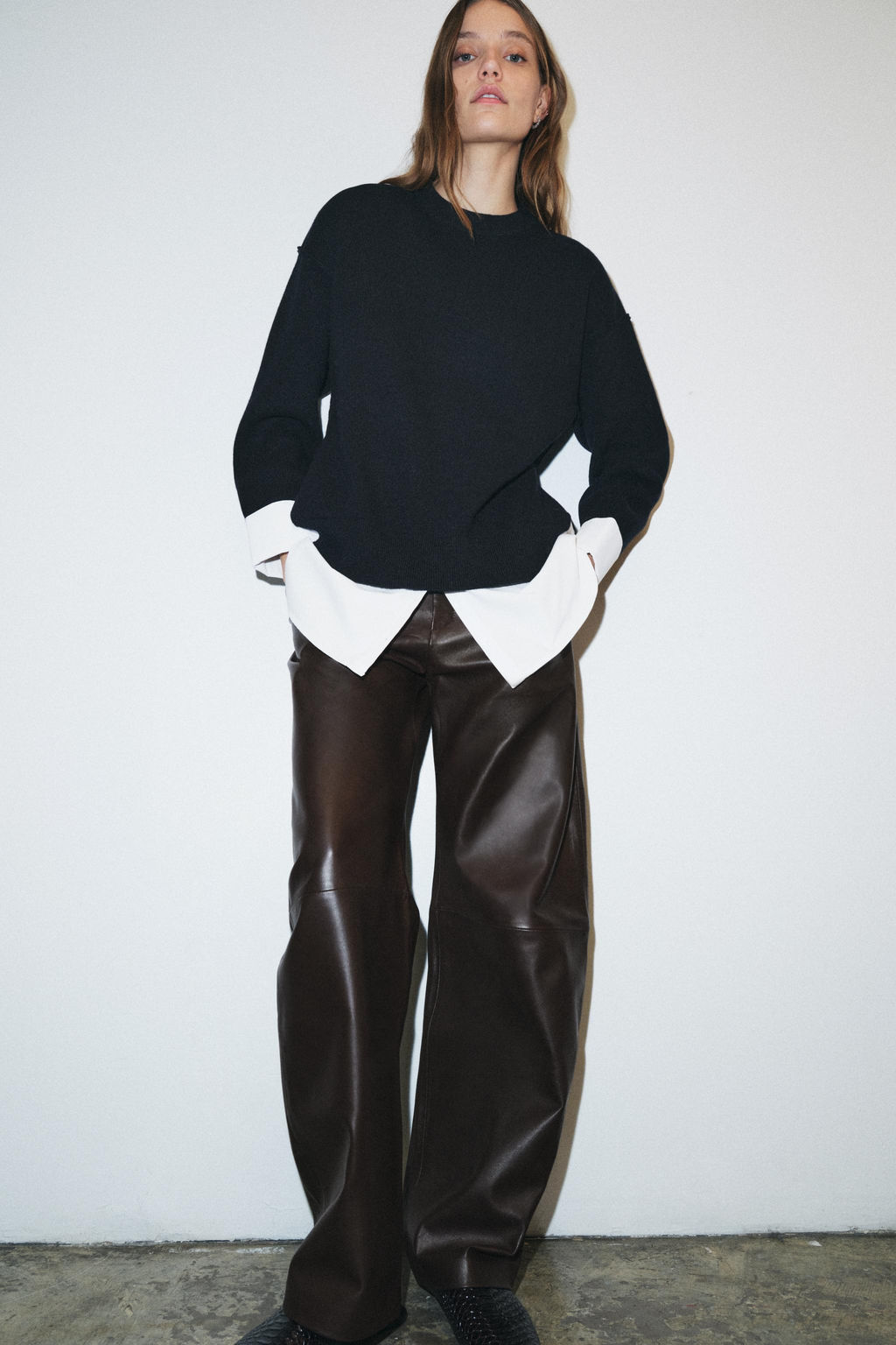 JUMPER WITH CONTRAST POPLIN - Zara фото 4