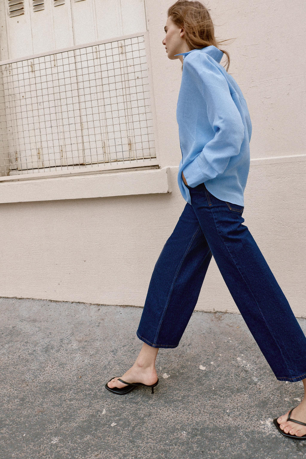 CAMISA OVERSIZE RAYAS / Azul - Zara фото 5