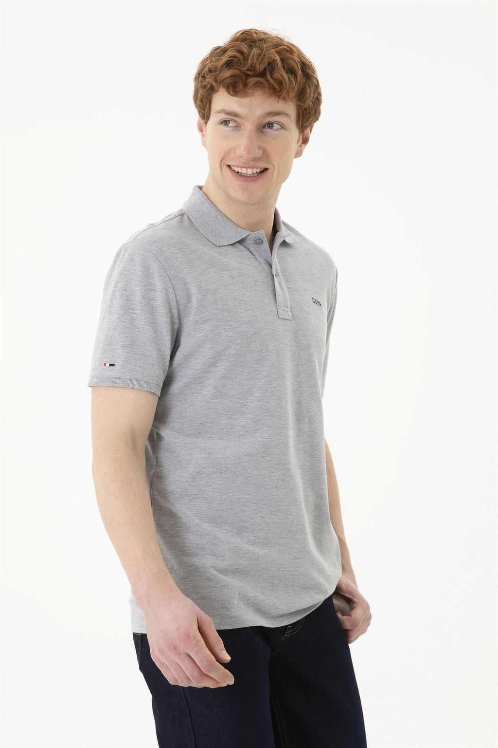 Мужская серая меланжевая базовая футболка - U.s. polo assn фото 3