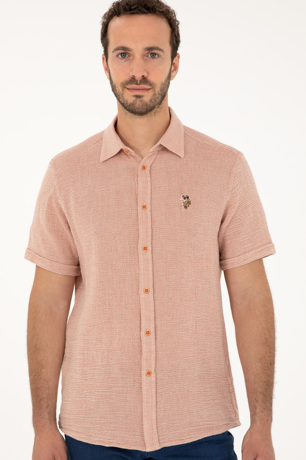 U. S. Polo Assn / Мужская рубашка с коротким рукавом в плитку - U.s. polo assn фото 3