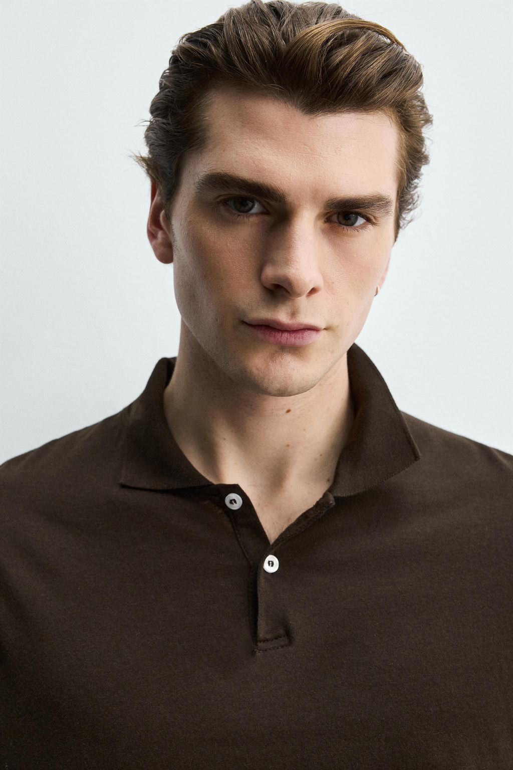 POLO REGULAR FIT ESTRUCTURA ALGOD?N / Marr?n - Zara фото 5