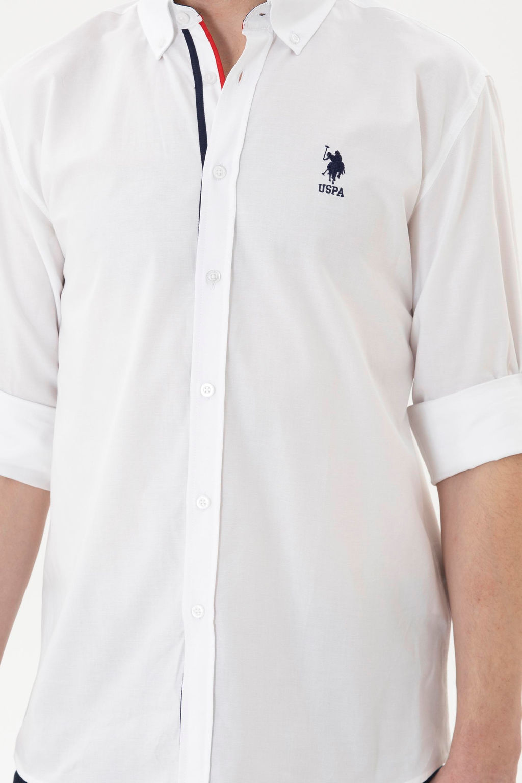 Мужская белая рубашка с длинным рукавом - U.s. polo assn фото 13