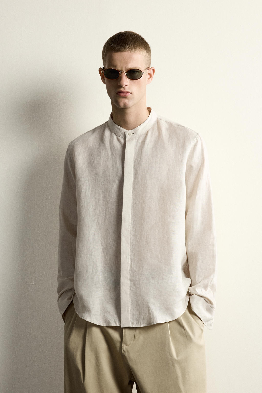 CAMISA RELAXED FIT 100% LINO / Beige claro - Zara фото 2