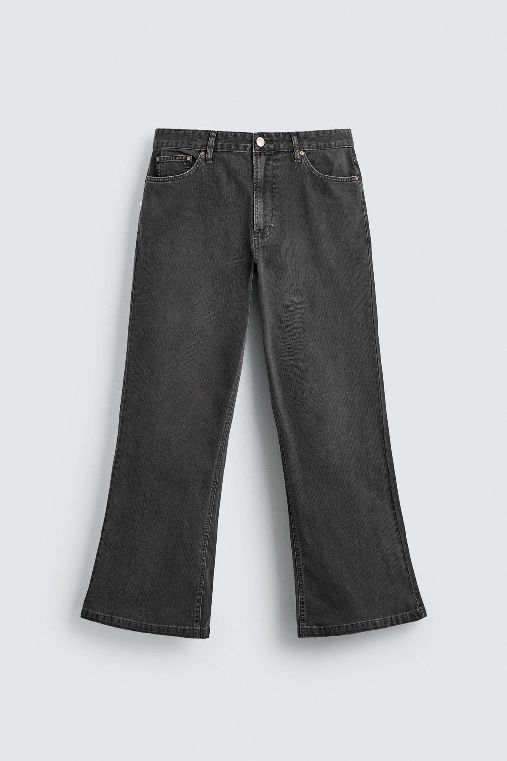 PANTAL?N FLARE FIT ESTRUCTURA ALGOD?N / Gris oscuro - Zara фото 8