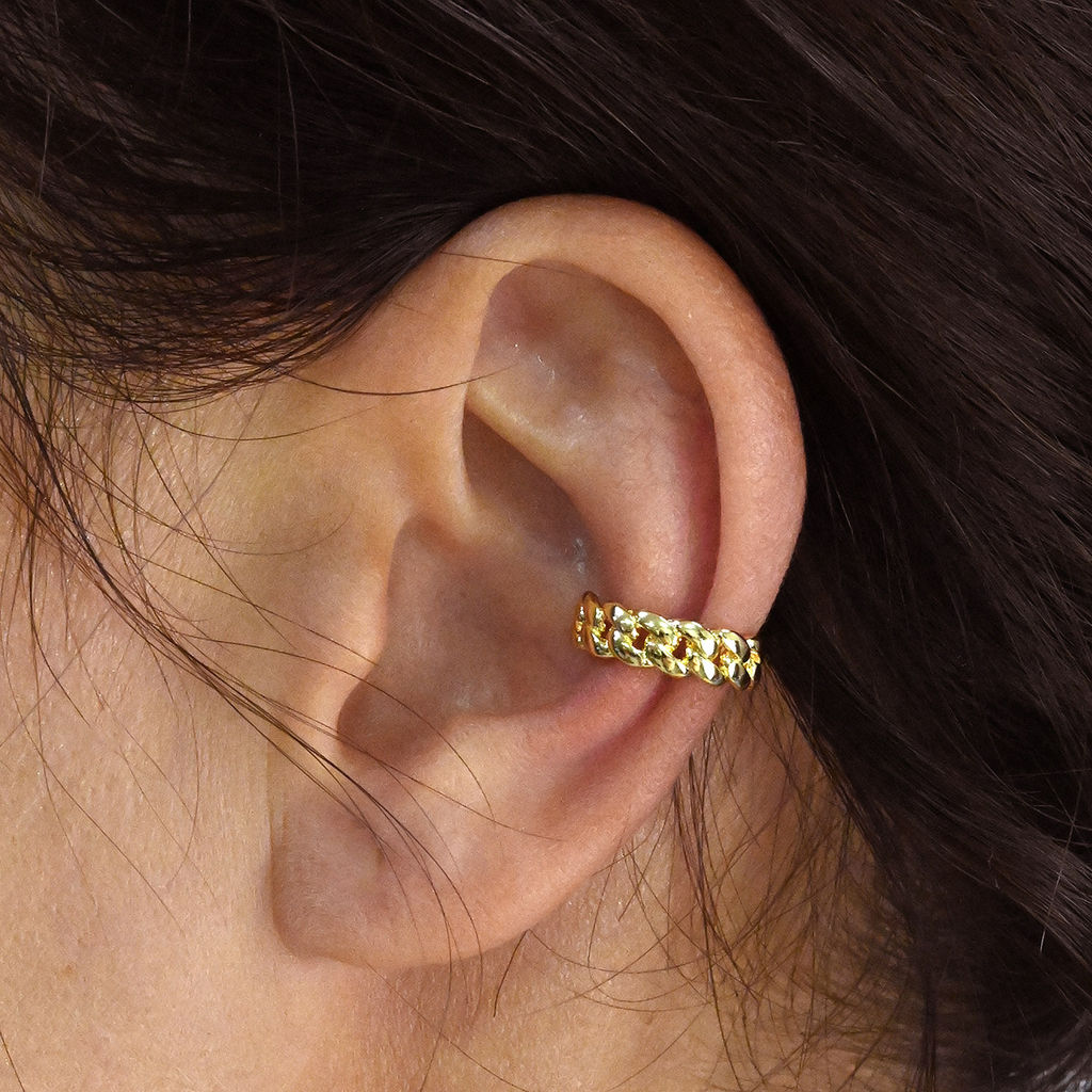 Серьга-кафф 15*4мм с позолоченным покрытием, 1 штука