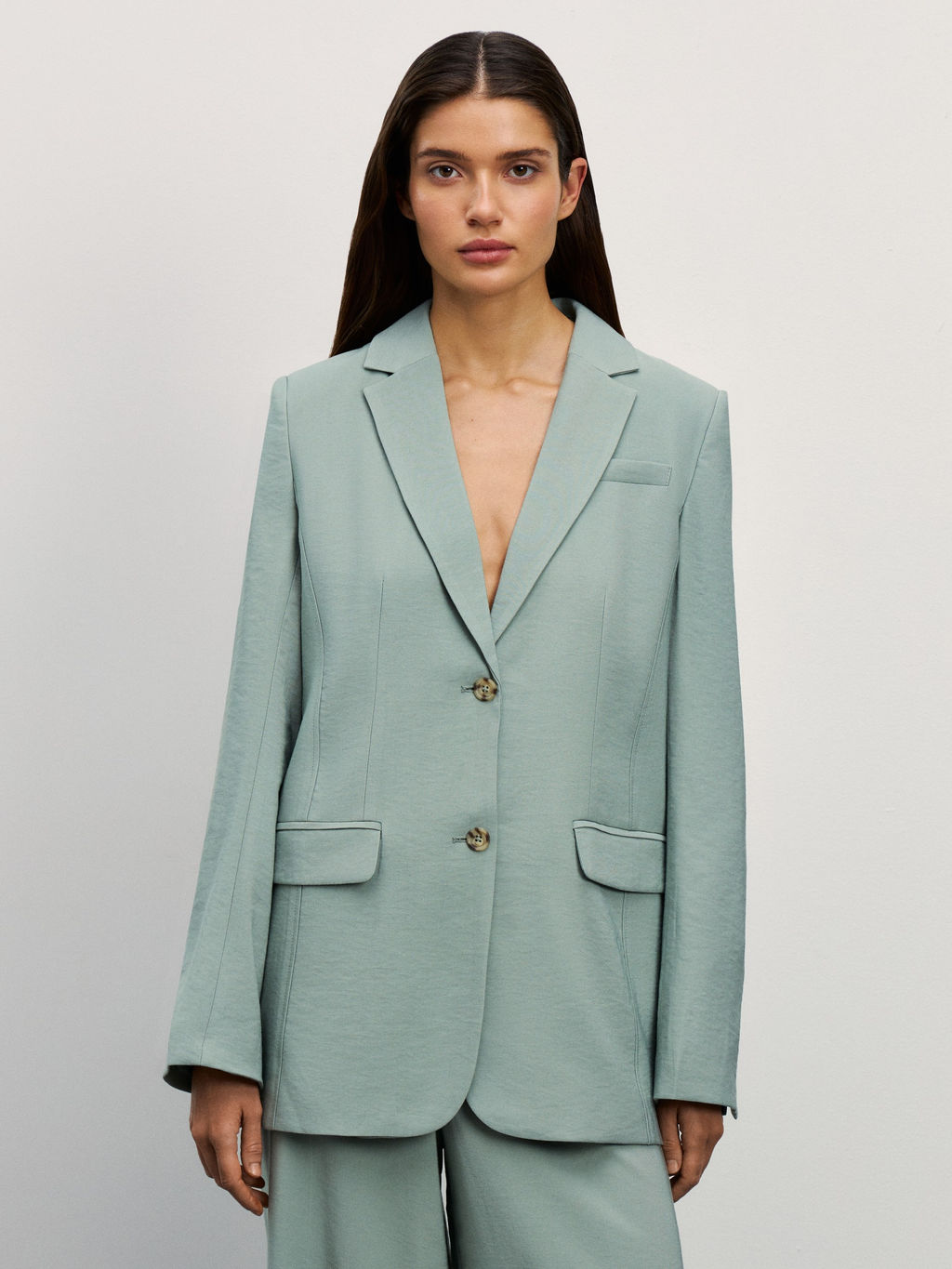 Однобортный жакет прямого кроя / Zarina  фото 3