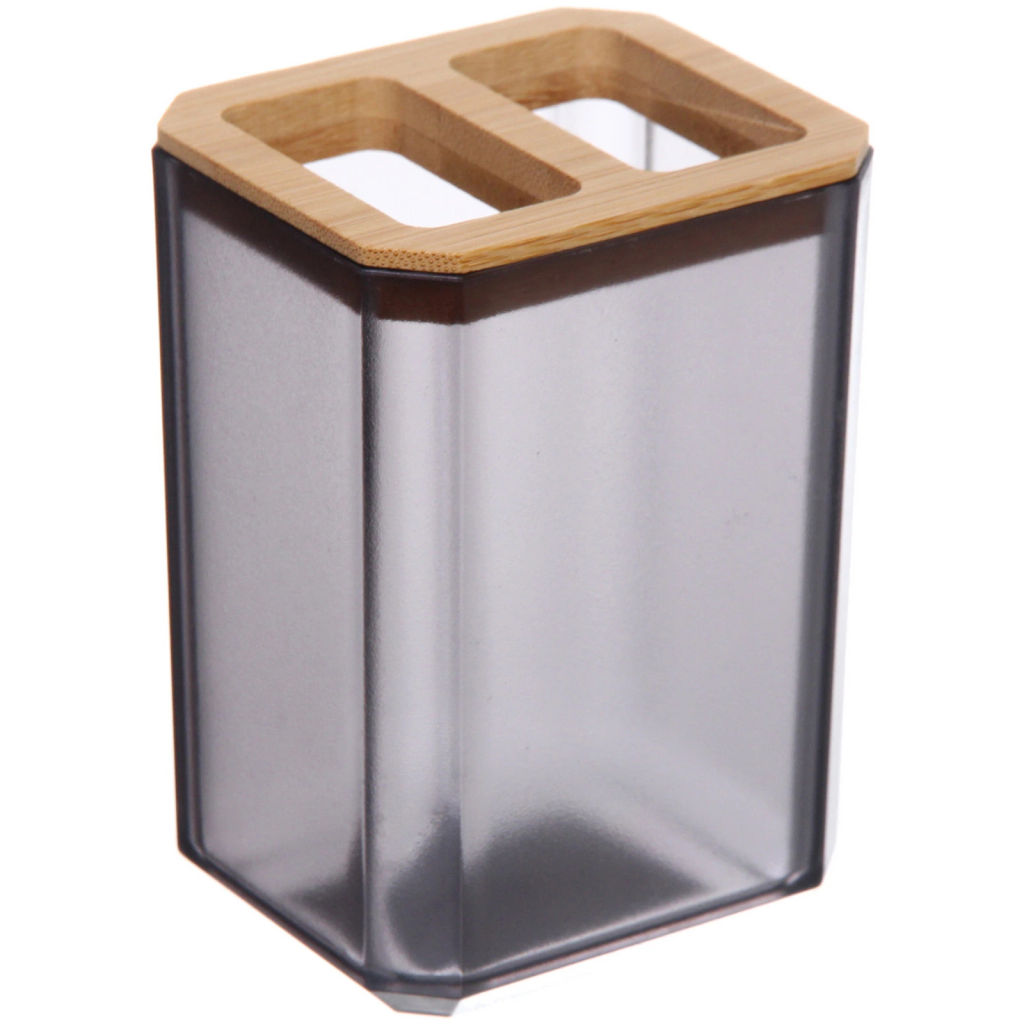 Цена за 3 шт. Подставка для зубных щеток "Квадро" серая