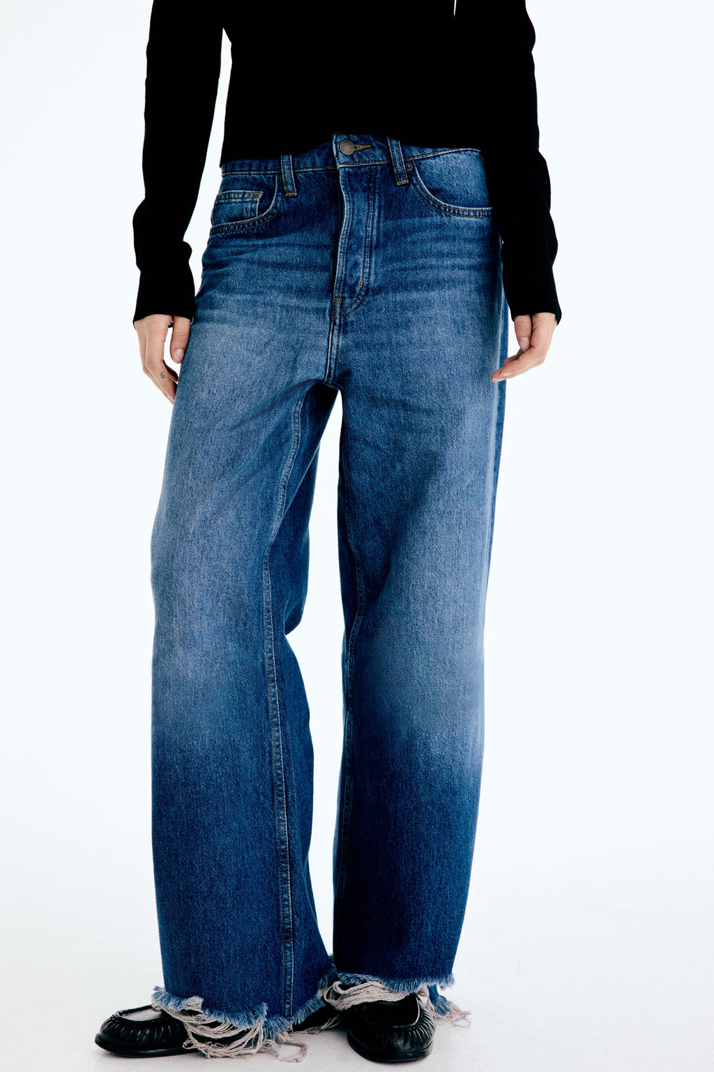 Wide High Waist Ankle Jeans - H&m фото 7