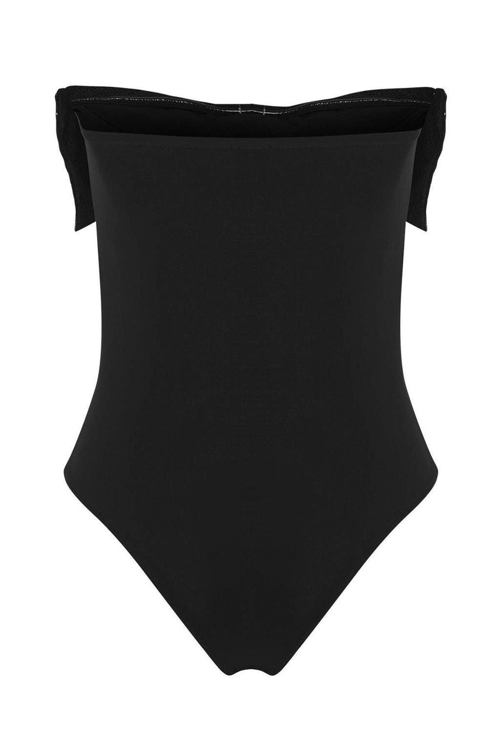 TRENDYOLMILLA Siyah Straplez Fiyonklu C?tc?tl? Orme S?k Body TPRSS25BD00013  фото 7