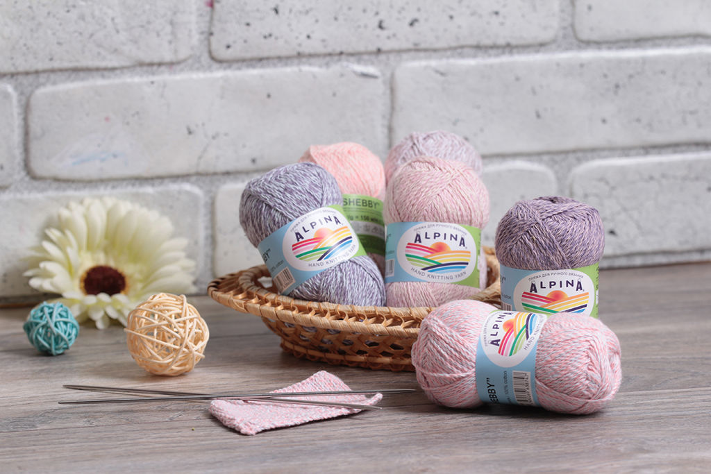 Пряжа ALPINA SHEBBY 100% хлопок 10 шт. х 50 г 150 м  7 м СК/Распродажа