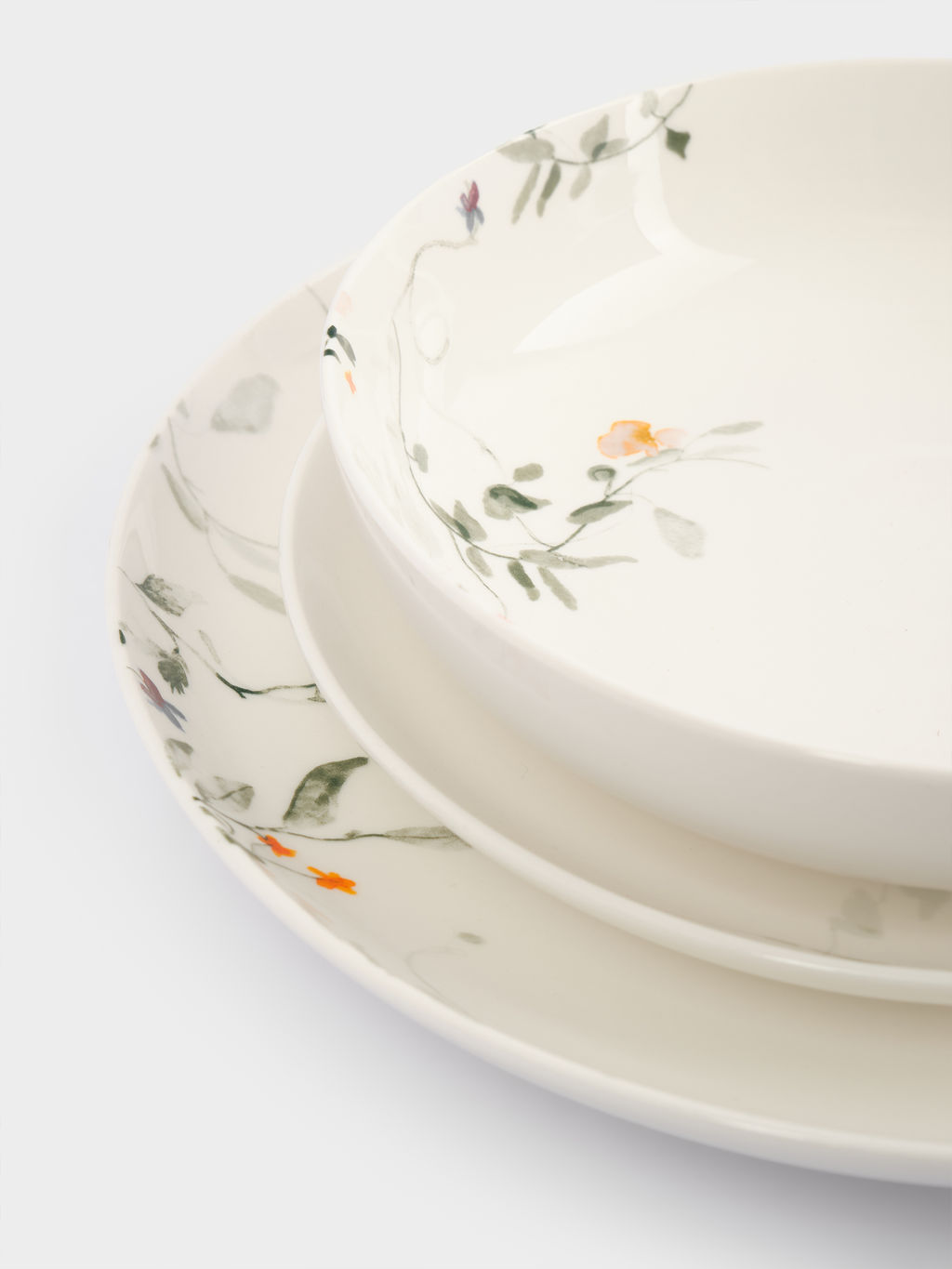 Сервиз обеденный, 6 перс, 19 пр, фарфор N, белый, Цветы и листья, Primrose - Anna lafarg фото 7