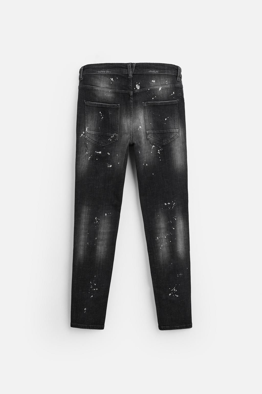 RIPPED SKINNY JEANS WITH PAINT SPLATTER - Zara фото 15