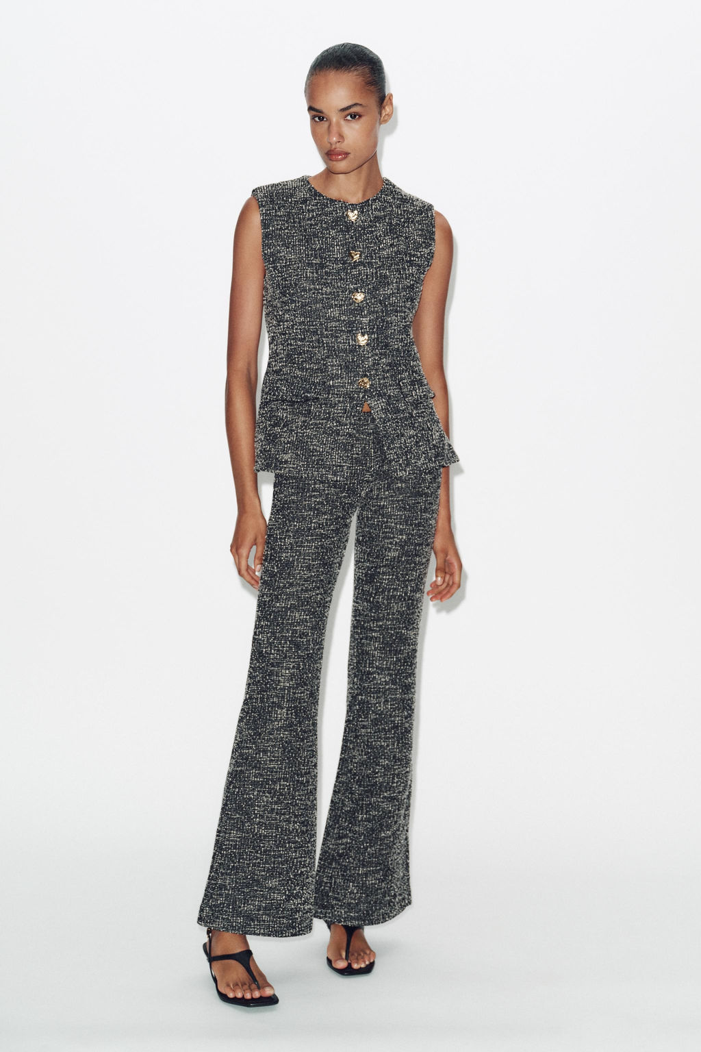 TEXTURED BUTTONED WAISTCOAT TOP - Zara фото 10