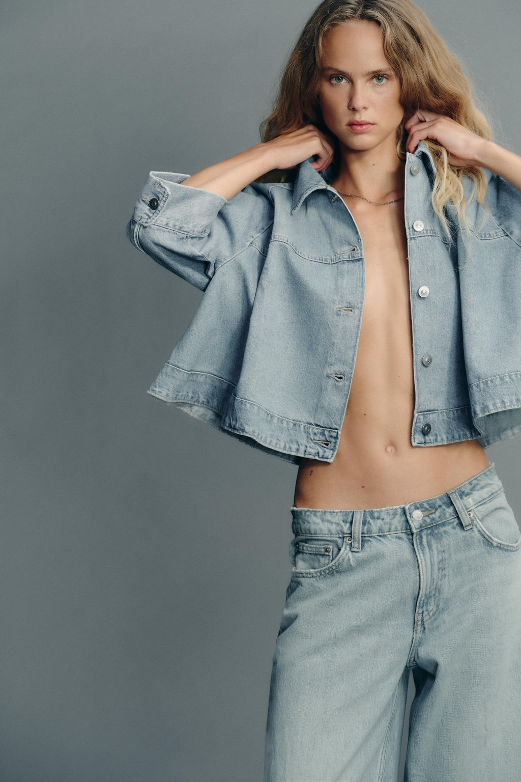 TRF DENIM CAPE JACKET