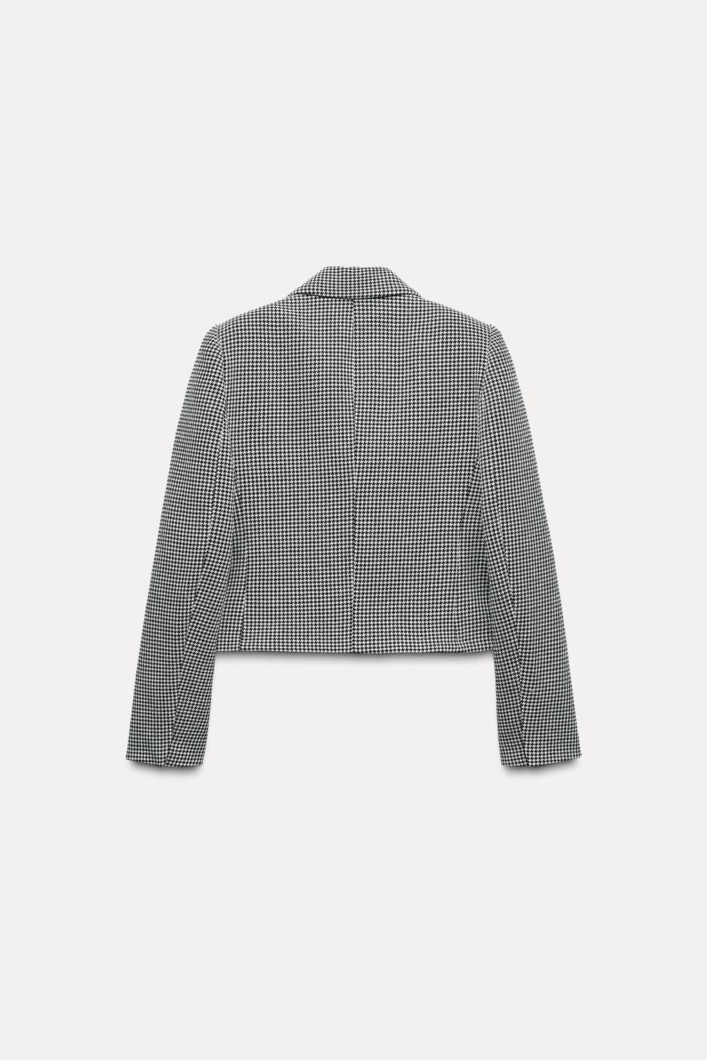 SHORT HOUNDSTOOTH BLAZER - Zara фото 4