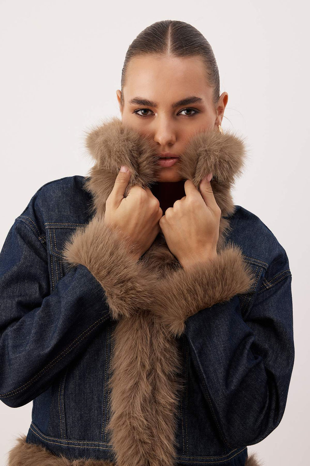 Mavi Kurklu Denim Kot Renk Vermeyen Ceket TWOAW26CE00059