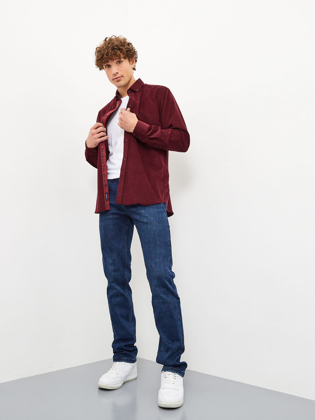 Утепленные мужские джинсы прямого кроя на флисе - Mossmore фото 3