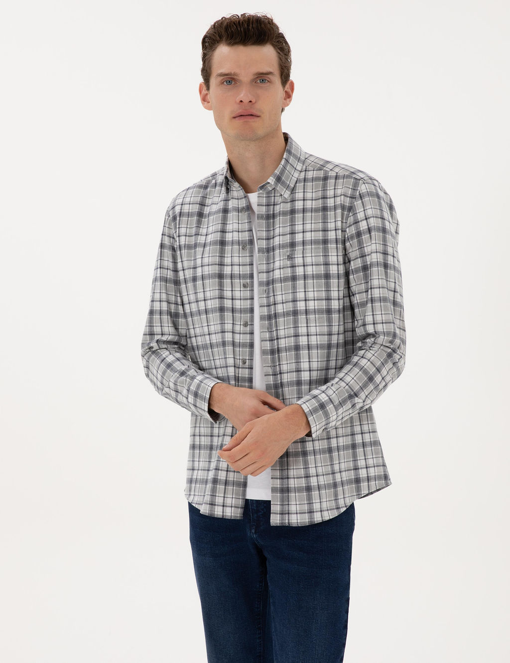 Lacivert Regular Fit Uzun Kollu G_mlek - Pierre cardin фото 2